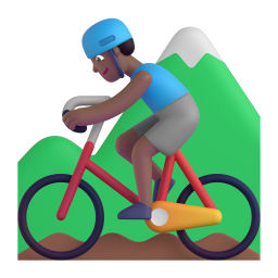 Man Mountain Biking: medium-dark skin tone