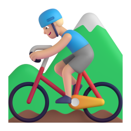 Man Mountain Biking: medium-light skin tone