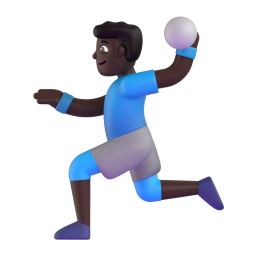 Man Playing Handball: dark skin tone