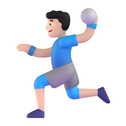 Man Playing Handball: light skin tone