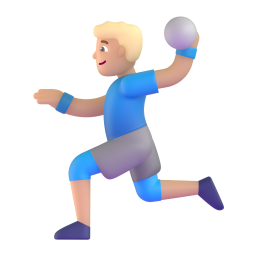 Man Playing Handball: medium-light skin tone