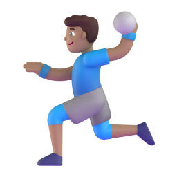 Man Playing Handball: medium skin tone