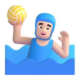 Man Playing Water Polo: light skin tone