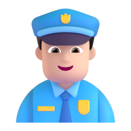 Man Police Officer: light skin tone