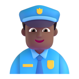 Man Police Officer: medium-dark skin tone