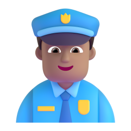 Man Police Officer: medium skin tone