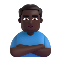 Man Pouting: dark skin tone