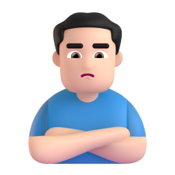 Man Pouting: light skin tone