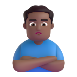 Man Pouting: medium-dark skin tone