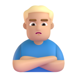 Man Pouting: medium-light skin tone