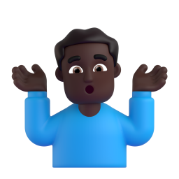 Man Shrugging: dark skin tone