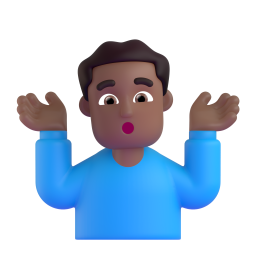 Man Shrugging: medium-dark skin tone