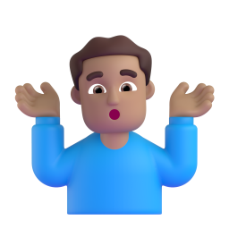 Man Shrugging: medium skin tone