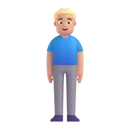 Man Standing: medium-light skin tone