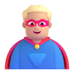 Man Superhero: medium-light skin tone