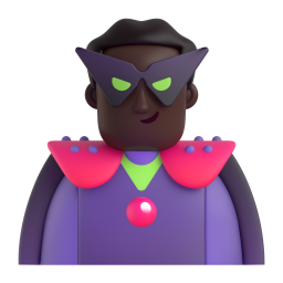 Man Supervillain: dark skin tone