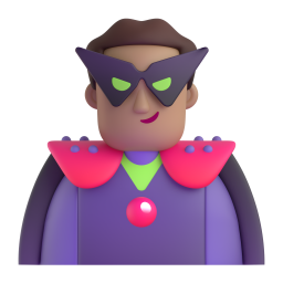 Man Supervillain: medium skin tone