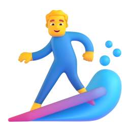 MAN SURFING 3D Emoji - High Quality 3D Rendered Emoji MAN SURFING 3D Emoji - High Quality 3D Rendered Emoji