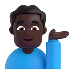 Man Tipping Hand: dark skin tone
