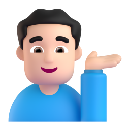 Man Tipping Hand: light skin tone