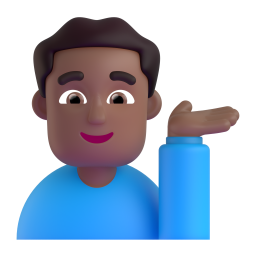 Man Tipping Hand: medium-dark skin tone