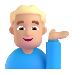 Man Tipping Hand: medium-light skin tone