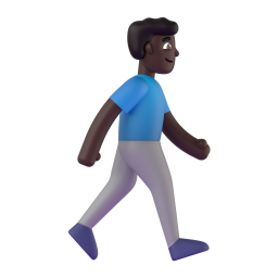 Man Walking Facing Right: dark skin tone