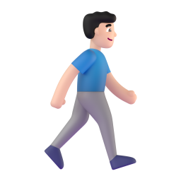 Man Walking Facing Right: light skin tone