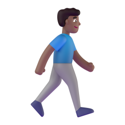 Man Walking Facing Right: medium-dark skin tone