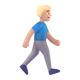 Man Walking Facing Right: medium-light skin tone