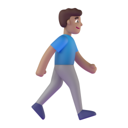 Man Walking Facing Right: medium skin tone
