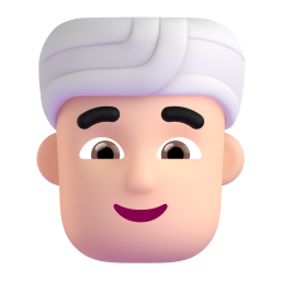 Man Wearing Turban: light skin tone