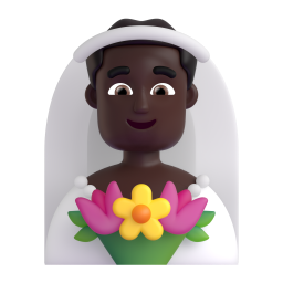 Man With Veil: dark skin tone
