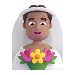 Man With Veil: medium skin tone