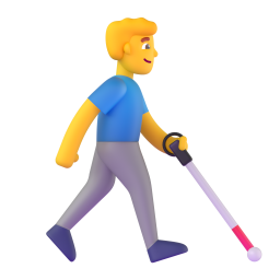 MAN WITH WHITE CANE FACING RIGHT 3D Emoji - High Quality 3D Rendered Emoji MAN WITH WHITE CANE FACING RIGHT 3D Emoji - High Quality 3D Rendered Emoji