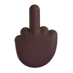 Reversed Hand With Middle Finger Extended: dark skin tone