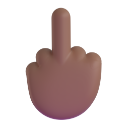 Reversed Hand With Middle Finger Extended: medium-dark skin tone