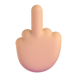 Reversed Hand With Middle Finger Extended: medium-light skin tone