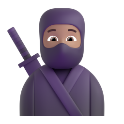 Ninja: medium skin tone