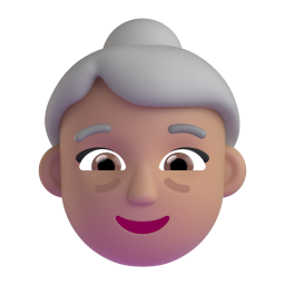 Older Woman: medium skin tone