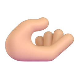 Palm Up Hand: medium-light skin tone