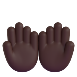 Palms Up Together: dark skin tone
