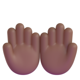 Palms Up Together: medium-dark skin tone