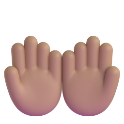 Palms Up Together: medium skin tone