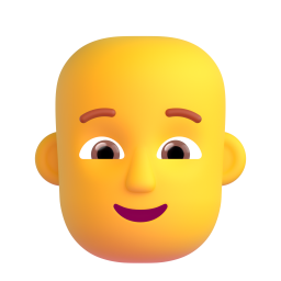 PERSON: BALD 3D Emoji - High Quality 3D Rendered Emoji PERSON: BALD 3D Emoji - High Quality 3D Rendered Emoji