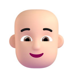 Person: Bald: light skin tone