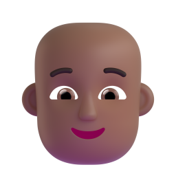 Person: Bald: medium-dark skin tone