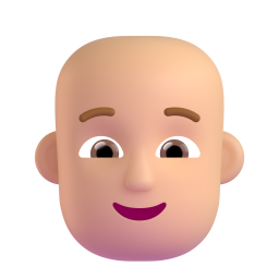 Person: Bald: medium-light skin tone