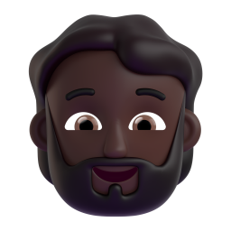 Bearded Person: dark skin tone