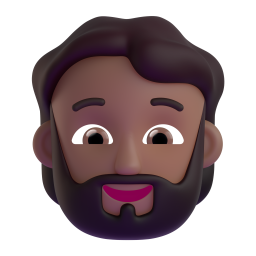 Bearded Person: medium-dark skin tone